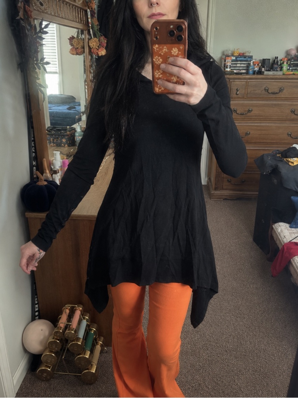 Killstar CORA Black Handkerchief Hem Top